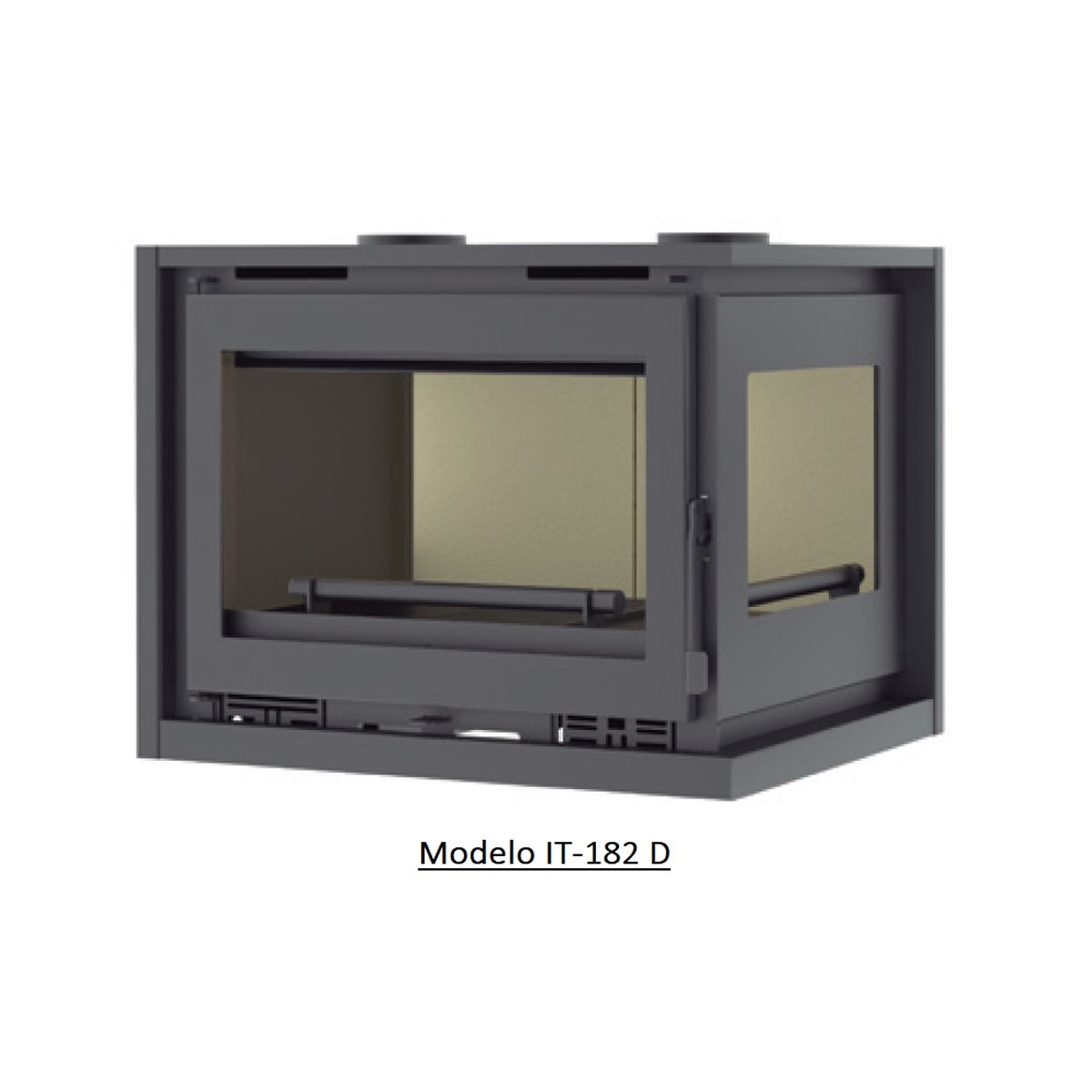 Inserto a Leña, modelo IT-182l para ductos con turbina. (12.5 kW) 