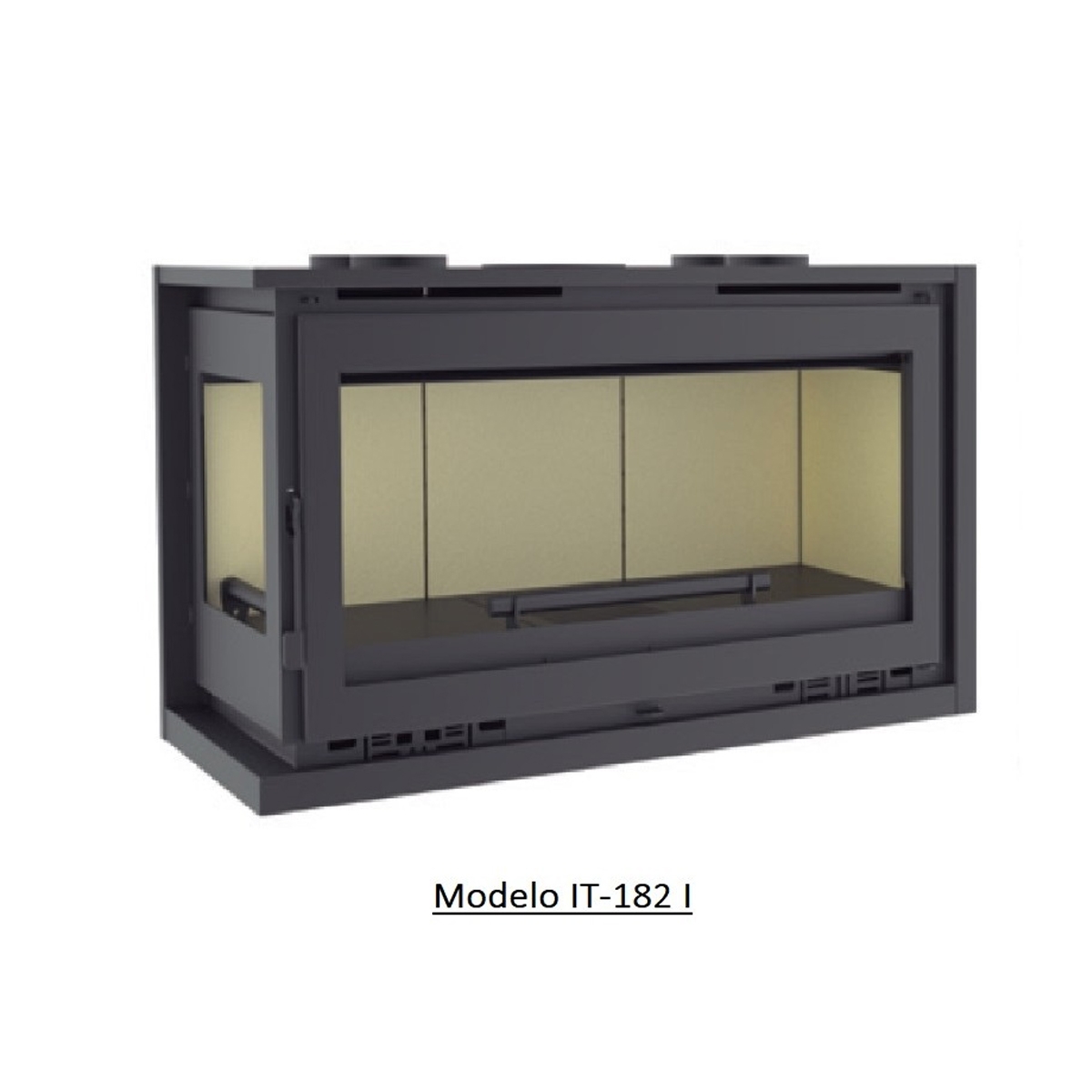 Inserto a Leña, modelo IT-182l para ductos con turbina. (12.5 kW) 