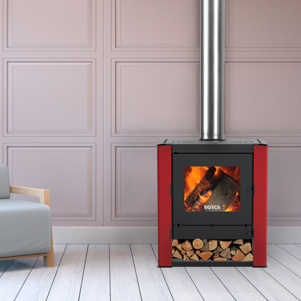 Calefactor a Leña, modelo GOLD 500 de 12 Kw