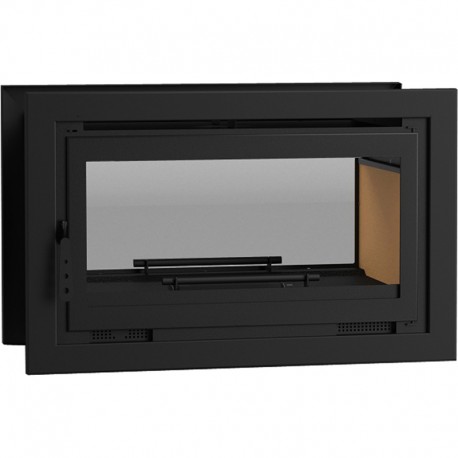 Inserto a Leña, modelo IT-102 para ductos con turbina. (14.5 kW) Doble puerta